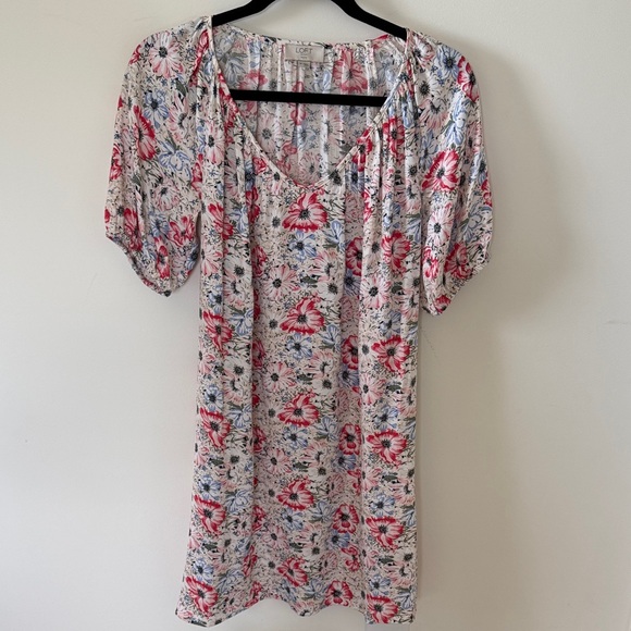LOFT Dresses & Skirts - LOFT Floral Mini Dress - Pink and White, size small (petite)